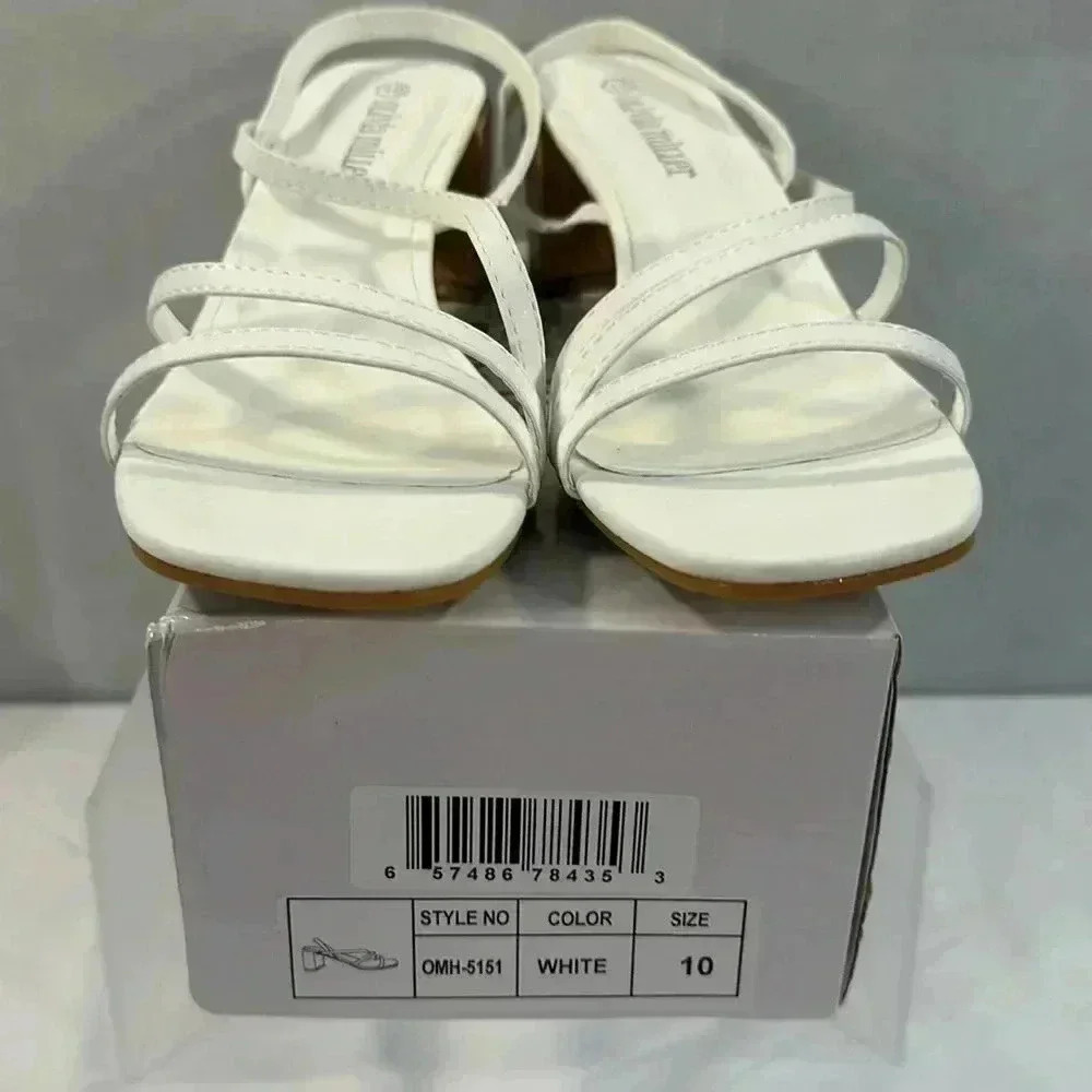 Olivia Miller Maxwell Barely There Dress Strappy Sling Sandal White size 10